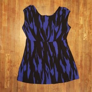 Forever 21plus blue and black skater dress